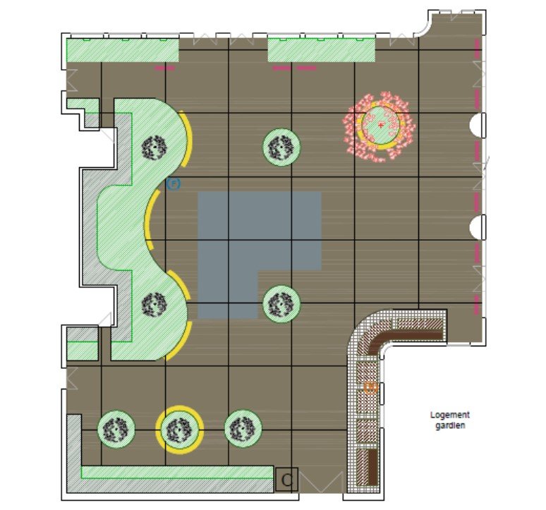 Plan of the Charles Hermite Oasis Courtyard, Paris