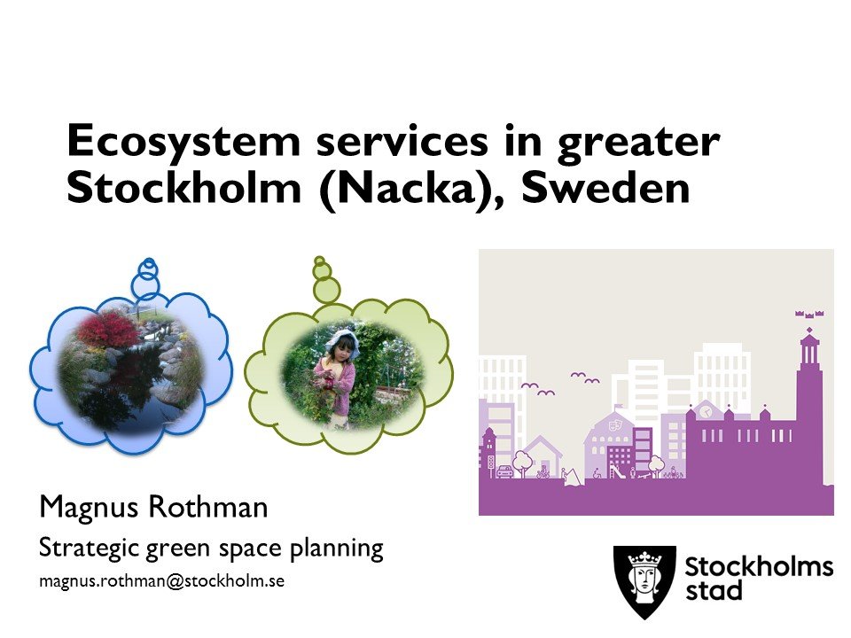 Visualizing urban ES values for planning in greater Stockholm, Sweden