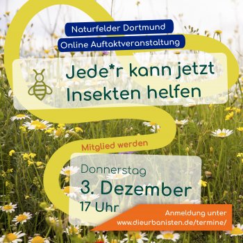 Invitation for the first online information meeting for Naturfelder Dortmund e.V. 