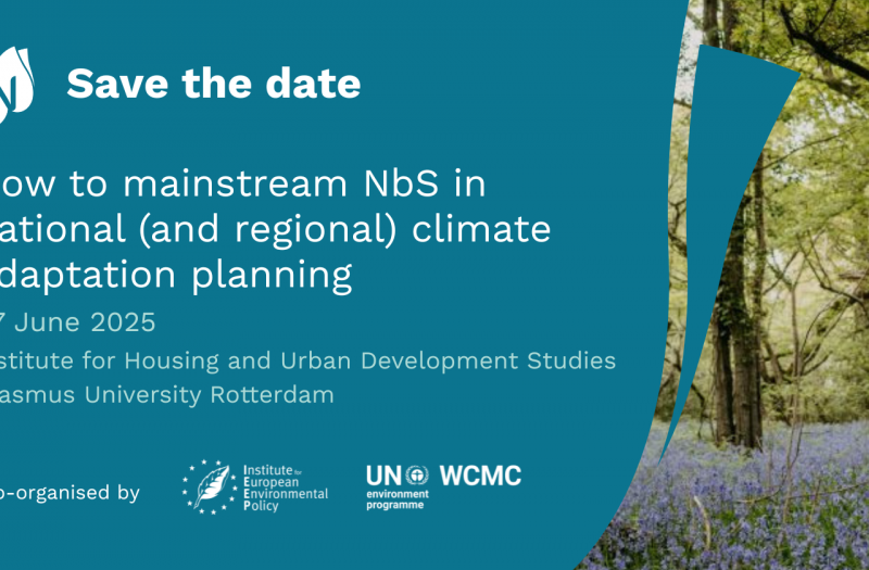 Science-Policy Event: How to mainstream NbS in national (and regional) climate adaptation planning.
