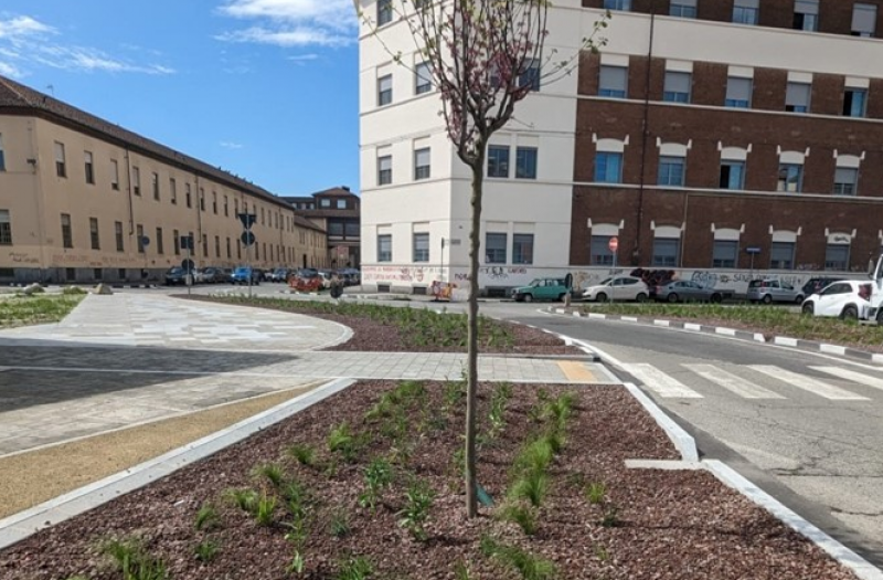 Street greening interventions in Valdocco. Credits: Alessandro Tempia Valente, 2023.