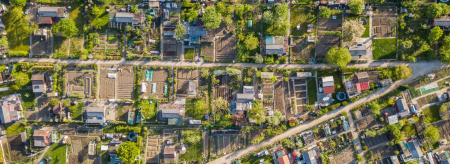 Birdseye view of city allotment 