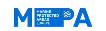 Marine protected areas logo blue on white background