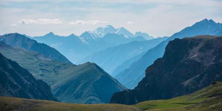 mountain landscape blue mountains - cloudy sky