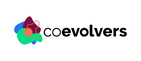 coevolvers logo - brown, green and blue smudges 