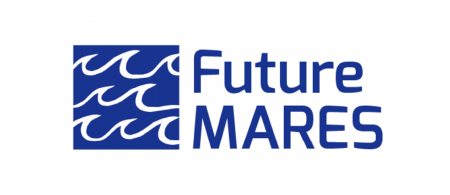 dark blue square - waves in white outline