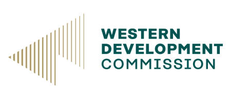 Western Development Commission logo - W with lines of different opacity