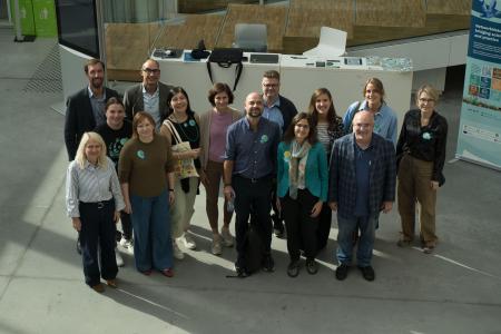 networknature annual event attendees standing in the lobby