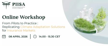 White background with session title "From Pilots to Practice, Replicating Climate-Adaptation Solutions for Insurance Markets"