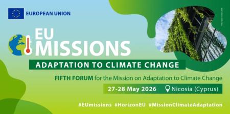 Green background with header "EU Missions Adaptation to Climate Change"