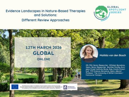 Forest background with webinar title