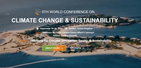 Coastal background with the title "Climate Change and Sustainability"