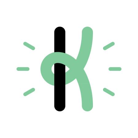 Klimplant  logo - K with green and black overlap