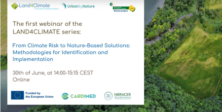 Forest background with session title in white box