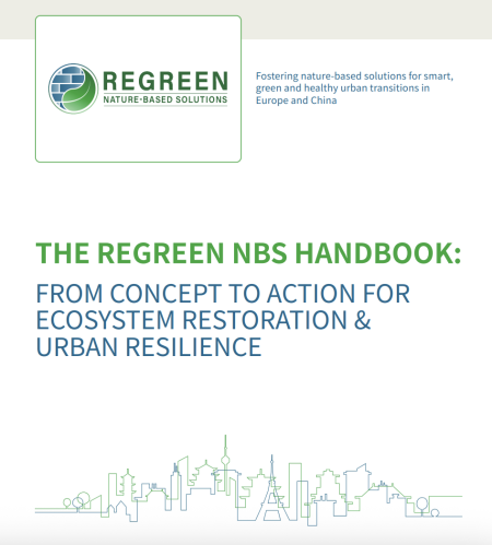 report cover REGREEN NbS handbook: From concept to action for ecosystem restoration & urban resilience