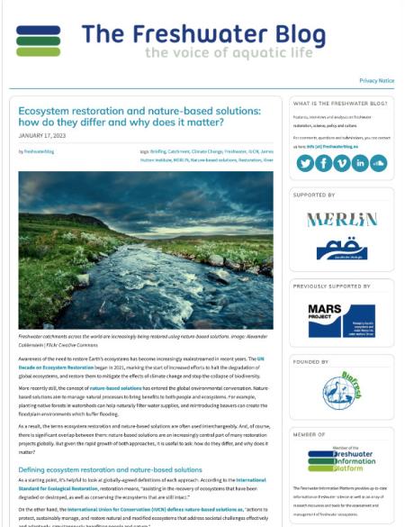 freshwater blog
