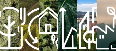 policy resource banner image with images spanning biodiversity restoration, urban development, etc