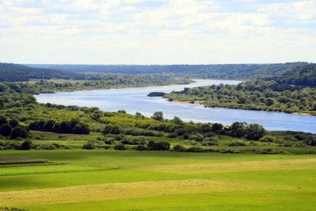 SEREDZIUS, LITHUANIA - JUNE 27: Nemunas river view from Mound in Seredzius town on June 27, 2015, Seredzius, Lithuania.