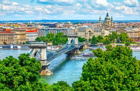 A view of Budapest looking from across the river.