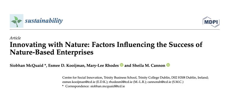 Innovating with Nature: Factors Influencing the Success of Nature-Based Enterprises document cover 