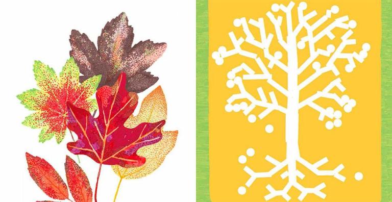 screen print of leaves - autumnal