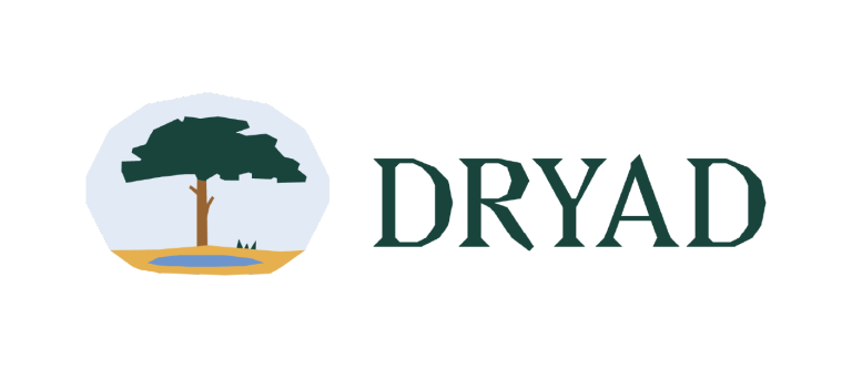 DRYAD logo - tree on sandy ground - thin trunk - large canopy