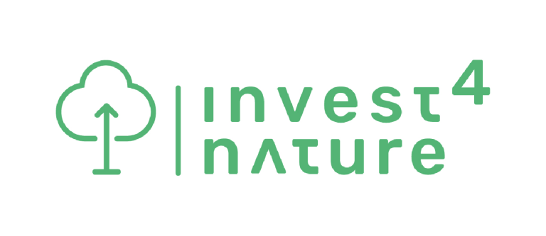 invest4nature logo - tree in green outline with upward arrow as trunk