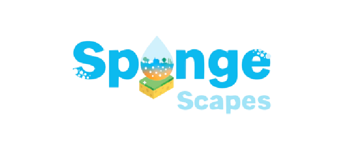 spongescapes logo - raindrop as "O"