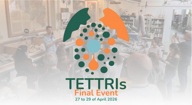 Background picture of participants with event title