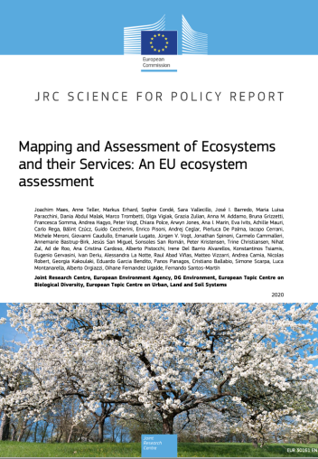    Mapping and Assessment of Ecosystems and their Services: An EU ecosystem assessment report cover