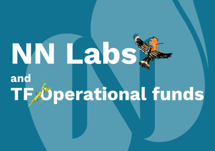 Blue background with the title "NN Labs and TF Operational funds"