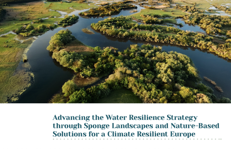 Advancing the Water Resilience Strategy through Sponge Landscapes and Nature-Based Solutions for a Climate Resilient Europe report cover