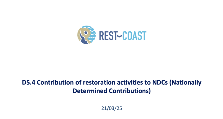 "Contribution of coastal restoration activities to NDCs (Nationally Determined Contributions)Advancing the Water Resilience Strategy   through Sponge Landscapes and Nature-Based   Solutions for a Climate Resilient Europe"