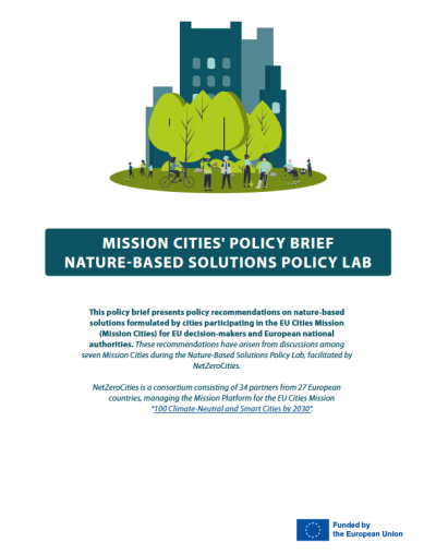 Nature-based solutions: Policy recommendations for climate-neutral cities